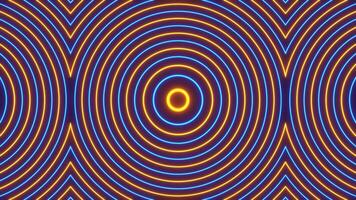 Blue and Orange Glowing Curly Pattern Background VJ Loop in 4K video