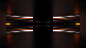 Orange and White Neon Circle Equalized Corridor Background VJ Loop in 4K video