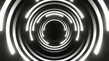 Circular Motion of White Neon Lines Background VJ Loop in 4K video