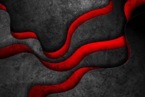 Red ribbons on dark textured background vector