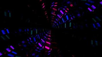 Multicolor Neon Circles Mirror Tunnel Background VJ Loop in 4K video