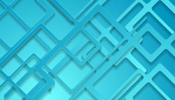 Abstract bright blue paper stripes tech geometric background vector