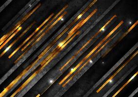 Abstract dark background with golden stripes vector