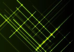 Vivid green neon laser lines abstract background vector