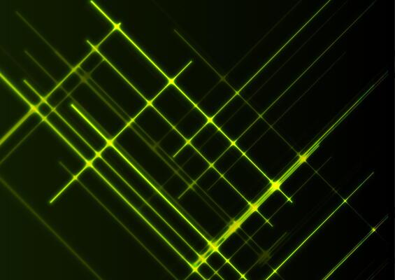 Vivid green neon laser lines abstract background