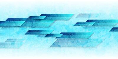 Blue and white grunge geometric tech abstract background vector