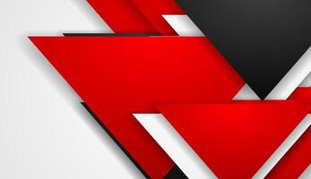 Red, white and black triangles abstract tech background vector