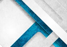 Blue and light grey geometric tech grunge abstract background vector