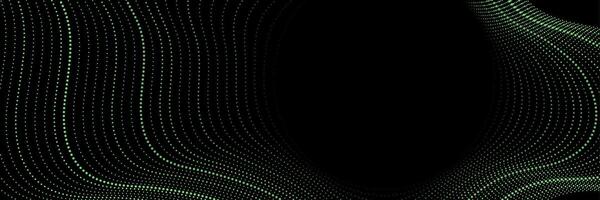 Green minimal wavy dotted lines background vector