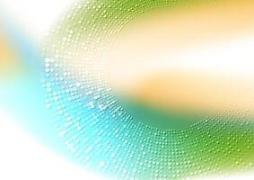Colorful wavy shapes and round halftone abstract background vector