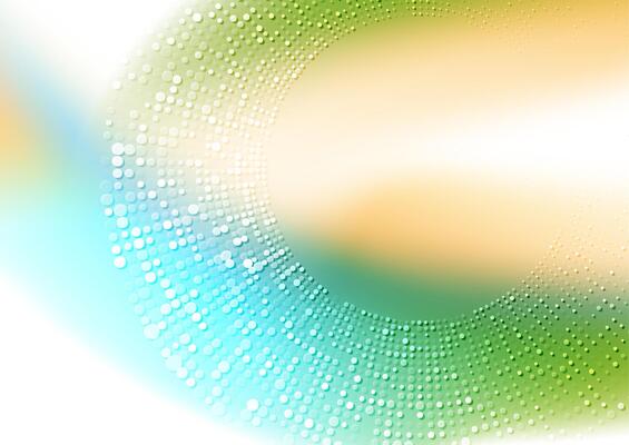 Colorful wavy shapes and round halftone abstract background