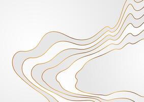 Golden curved wavy lines abstract geometric minimal background vector