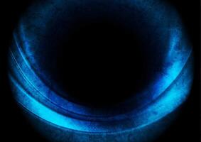 Blue glossy glowing round shape grunge abstract background vector