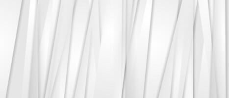 Grey white smooth glossy stripes abstract tech background vector