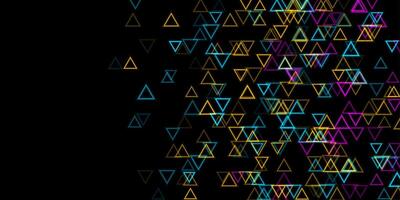 Colorful geometric neon triangles abstract futuristic modern background vector