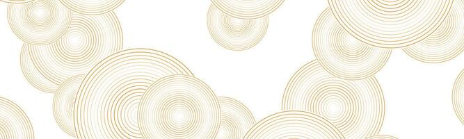 Orange white linear circles geometric abstract tech background vector