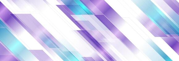 Violet and blue shiny geometric tech abstract background vector