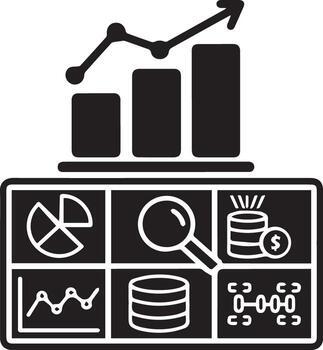 Data Analysis and Business Growth Visualization Icon vector