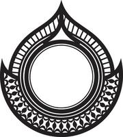 Stylized Asian Mandala Frame, Intricate Ethnic Patterned Circular Emblem. vector