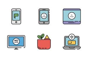 icons of technology devices and creative objects vector