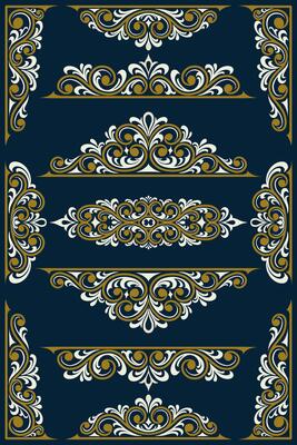 Set of Elegant Vintage Flourish Border and Frame Elements. set frame with line art design style