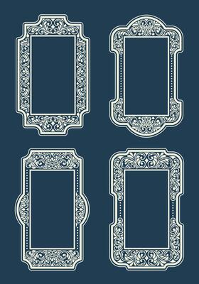 Collection of Ornate and Elegant Decorative Frames. with line art design style