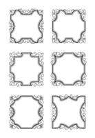 Collection of Six Ornate and Decorative Frames. with line art design style vector