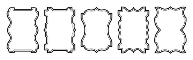Collection of Decorative Frames and Borders. with line art design style vector