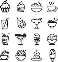 Food and Beverage Outline Icon Pack vector