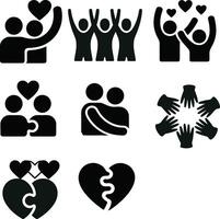 Friendship Day Icon Set vector