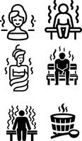 Sauna and Spa Steam Room Icon Set vector