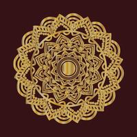 Gold intricate mandala design vector