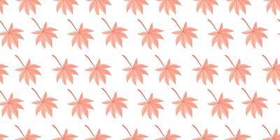 Seamless Autumn Leaf Pattern on White Background vector