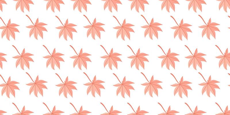 Seamless Autumn Leaf Pattern on White Background