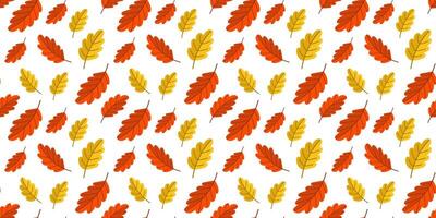 Seamless pattern with orange and brown autumn leaves vector