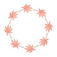 A circle of maple leaves arranged in a circle vector