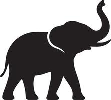 Simple Black Silhouette of an Elephant in Profile vector