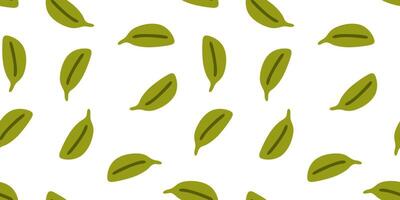Seamless Cozy Green Leaf Pattern vector