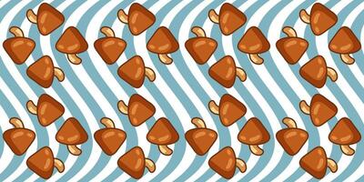 Seamless Mushroom Wave Pattern vector