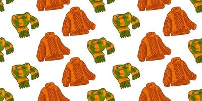 Seamless Sweater Scarf Pattern Design vector