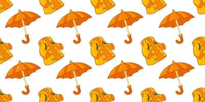 Seamless Raincoat Umbrella Pattern Design vector