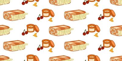 Seamless Blanket Candle Cherry Pattern vector