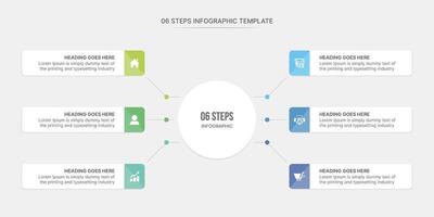 Infographic Template Design With 6 Step, Process Workflow Diagram vector