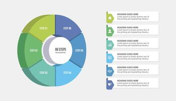 Creative Infographic Design With 6 Steps, Process Workflow Diagram vector
