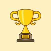 A trophy cup icon on a yellow background vector