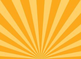 Sunburst background with orange rays vector