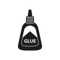 Glue bottle icon in black and white on white background vector