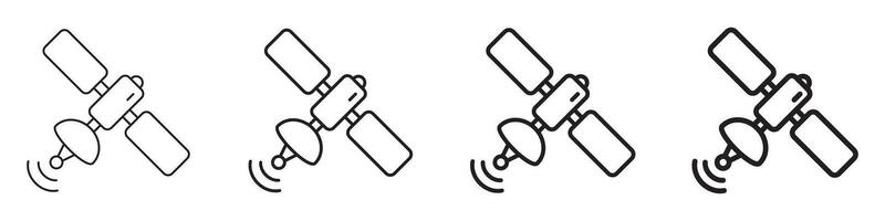 Satellite Line Icon. Space Satellite Line Symbol. vector