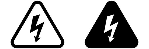 High Voltage Icon. Lightning Bolt Warning Icon. Electrical Hazard Icon. vector