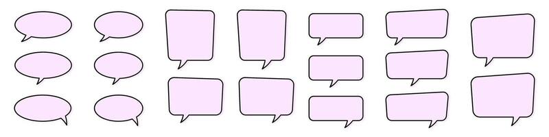 Pink Speech Bubble Set. vector